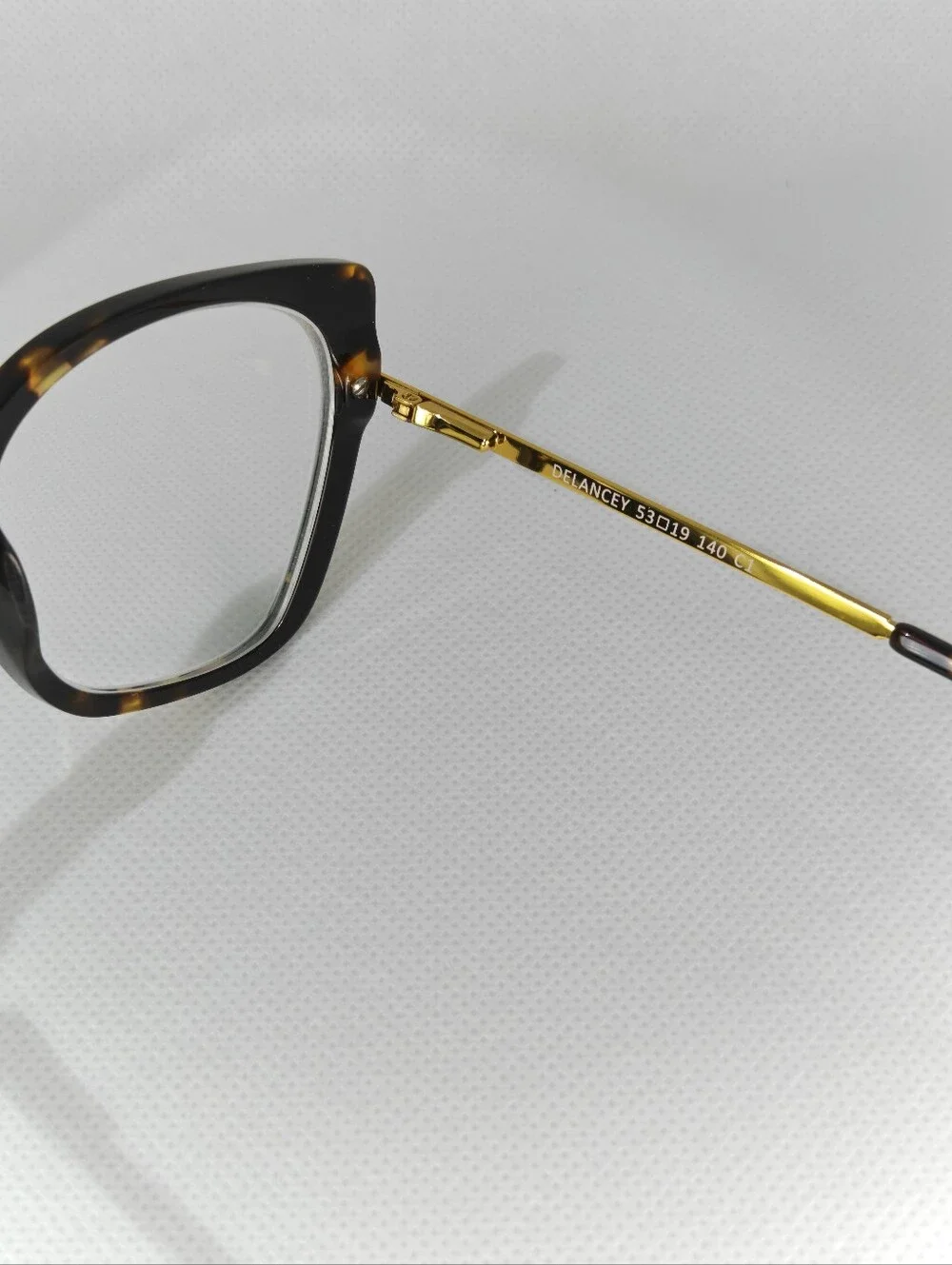 Delancey Classic Tortoiseshell Cat-Eye Women's Glasses. 20k Gold Color